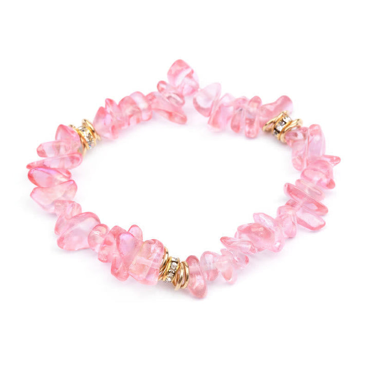 Adjustable natural stone crystal bead bracelet. Women's spiritual.