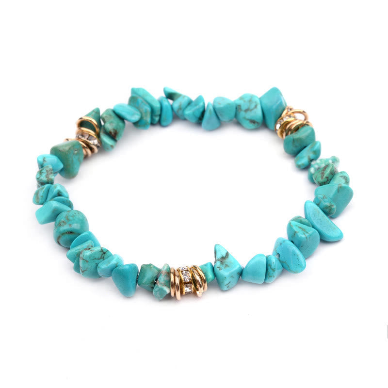 Women's natural stone crystal beads bracelet. Elegant fashion piece.