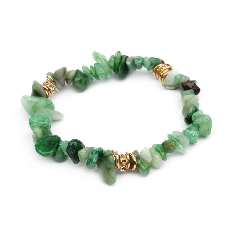 Stylish women's adjustable natural stone crystal bead bracelet.