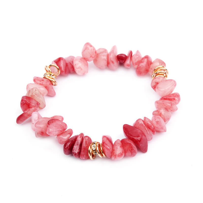 Women's natural stone crystal bead bracelet. Versatile fashion.