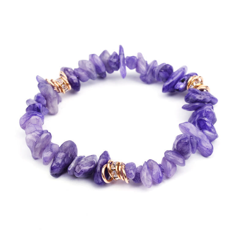 Healing crystal gemstone bracelet. Natural stone beads for women.