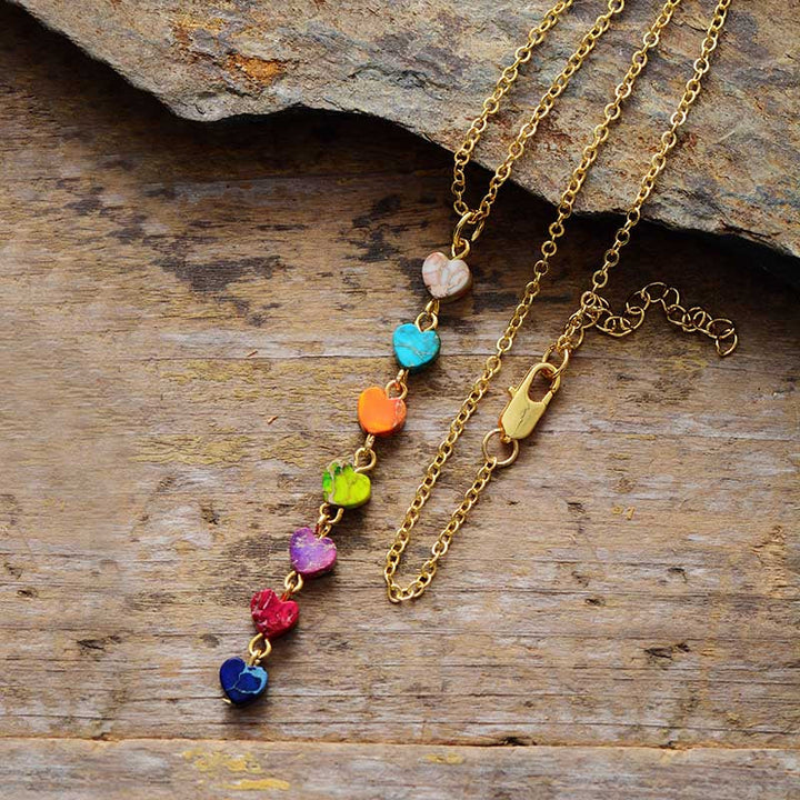 Detailed Night Sky 7 Chakra healing pendant with vibrant natural stones, women's spiritual jewelry.