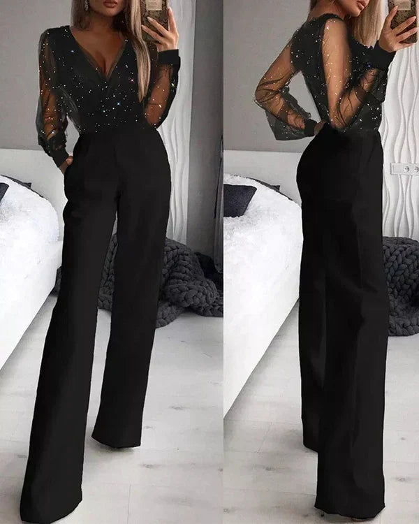 Women's Noa black casual jumpsuit, a versatile & comfortable one-piece for spring & autumn everyday elegance.