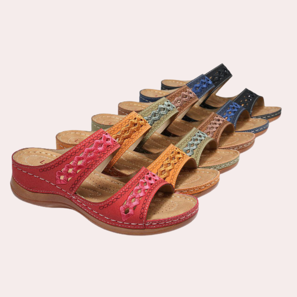 Stylish women's orthopedic sandals with arch support and anti-slip sole for foot health