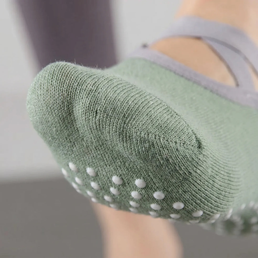 Women's activewear studio socks, designed for Pilates, barre & dance with superior grip.