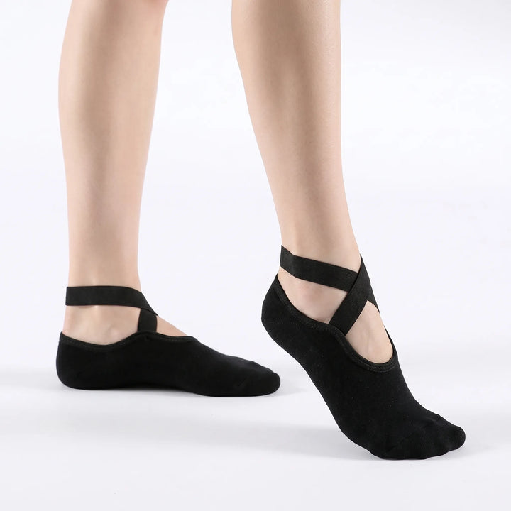 Performance women's yoga & pilates socks with non-slip texture for improved balance and stability.
