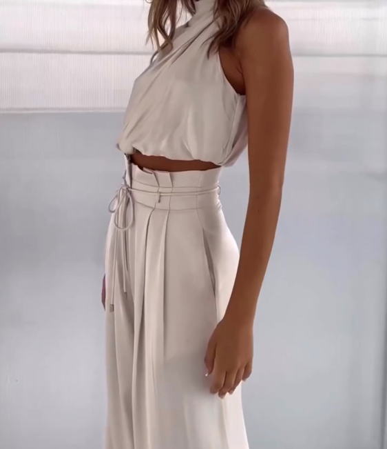 Vacation-ready Nora women's summer loungewear set, a comfortable two-piece casual outfit.