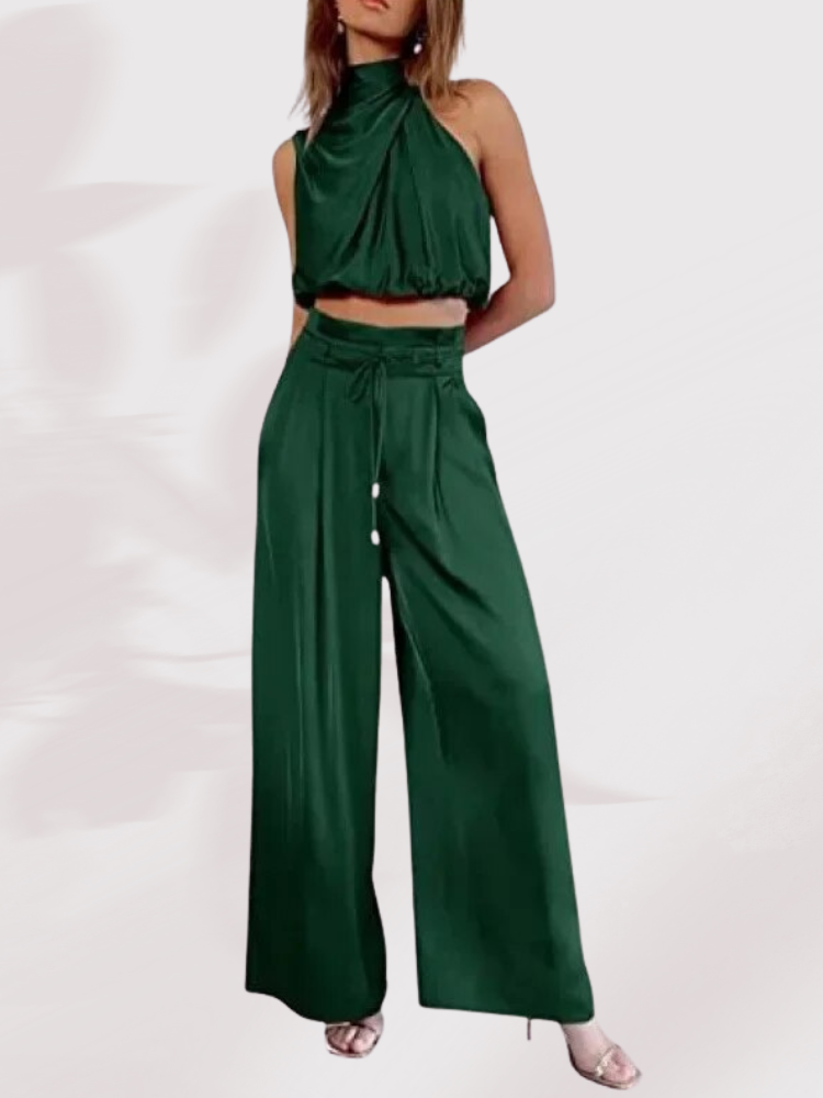 Full view of Women's Nora Summer Loungewear Set, a complete two-piece casual outfit with a relaxed, modern fit.