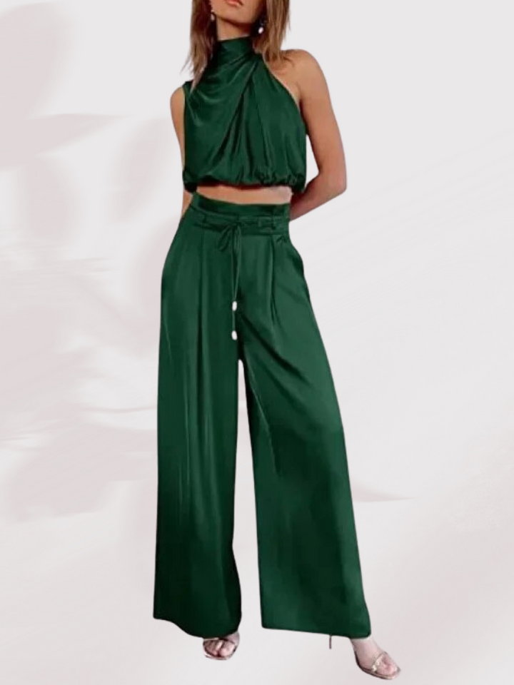 Full view of Women's Nora Summer Loungewear Set, a complete two-piece casual outfit with a relaxed, modern fit.