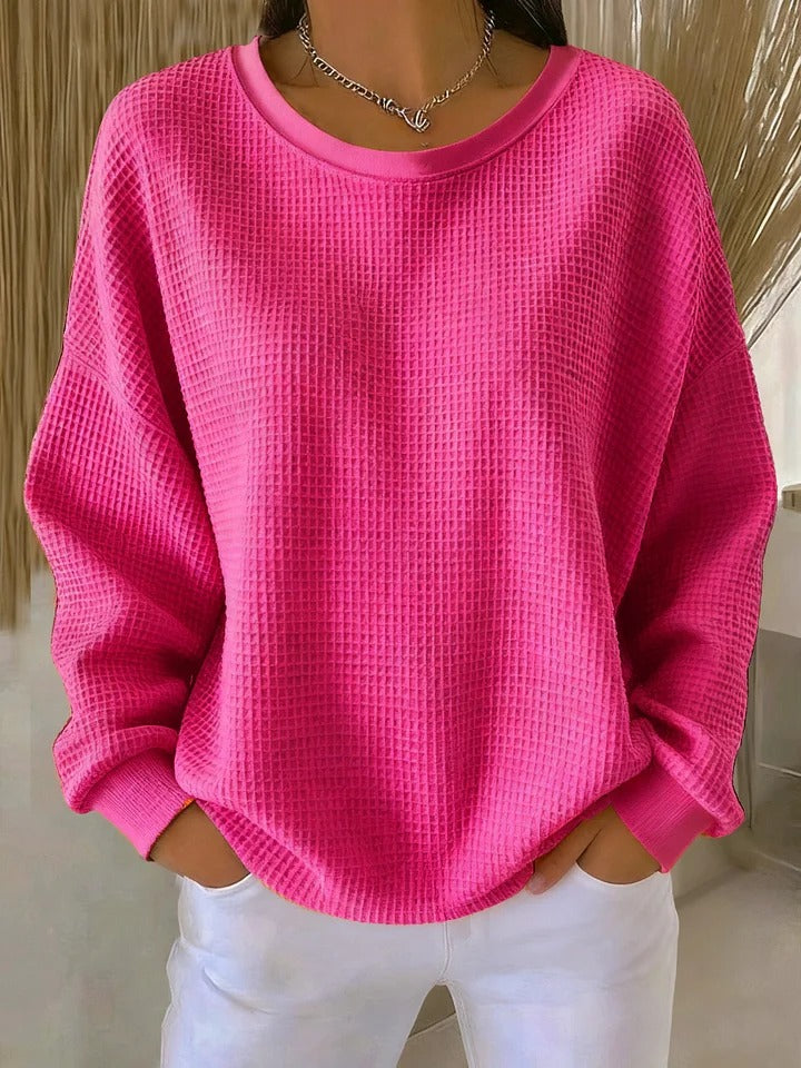 Versatile women's Nova knit pullover sweater, perfect for everyday relaxed fit comfort.
