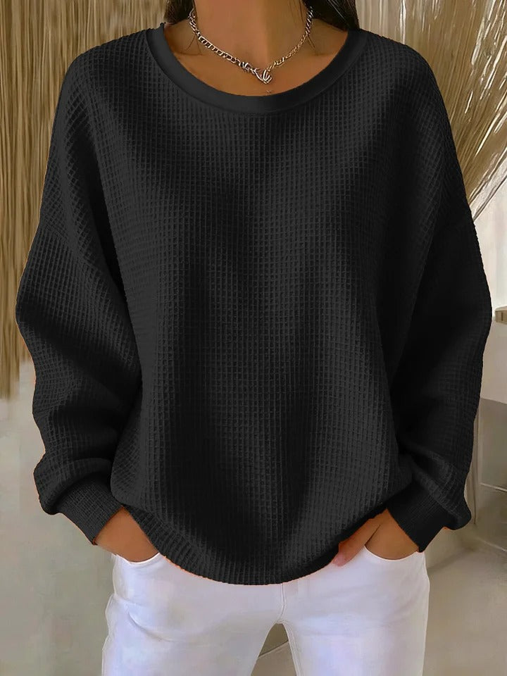 Timeless women's classic pullover sweater, comfortable knit with long sleeves for daily wear.