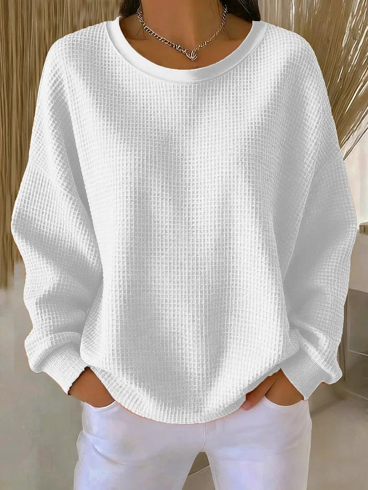Everyday women's Nova sweater, a versatile long sleeve pullover with a relaxed, stylish fit.