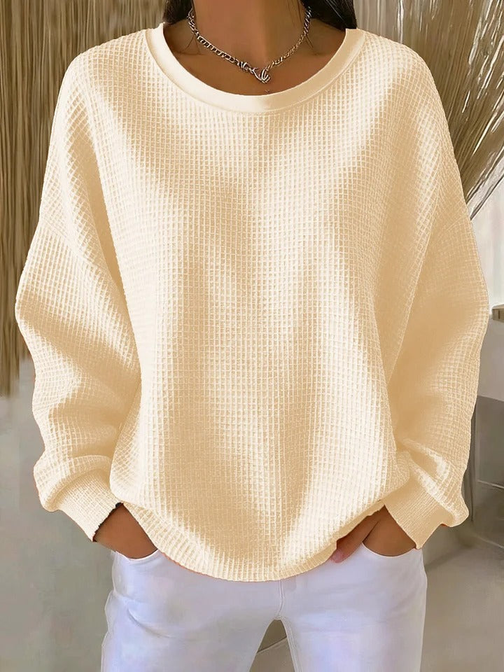 Stylish women's Nova pullover, a classic long sleeve sweater for versatile and comfortable wear.