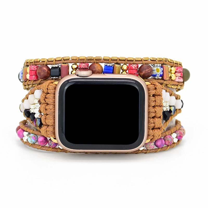 Women's Nova Natural Gemstone Smartwatch Band with vibrant Imperial Jasper stones.
