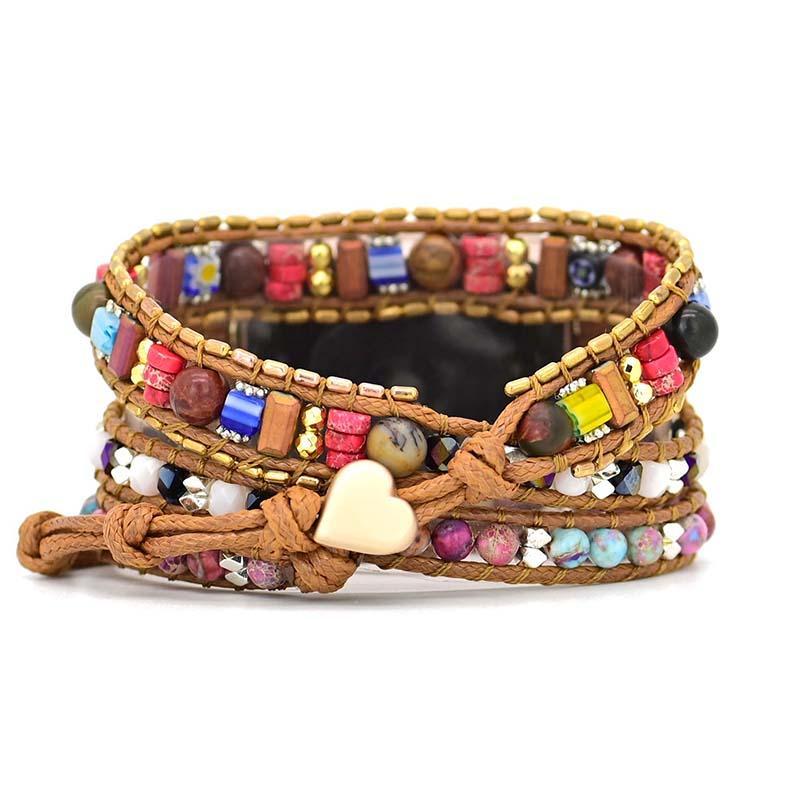 Handmade Nova Imperial Jasper gemstone Apple Watch band for women, promoting healing energy.