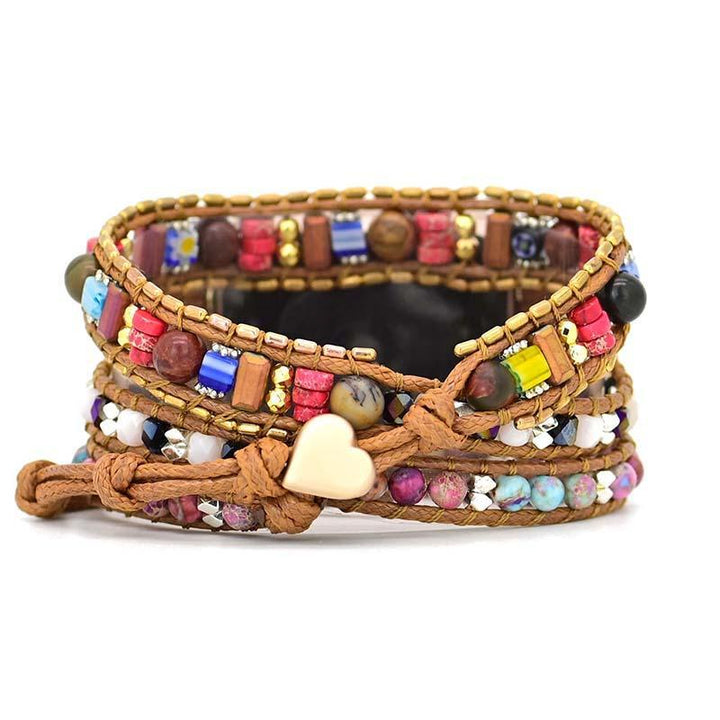 Handmade Nova Imperial Jasper gemstone Apple Watch band for women, promoting healing energy.