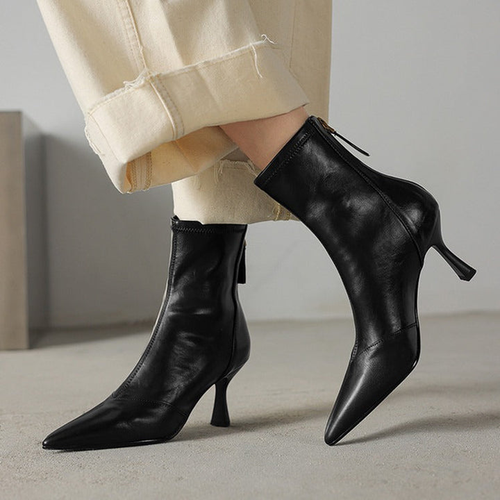 Fashion-forward Women's NOVA pointed toe ankle boots with heels. Chic and versatile women's shoes.