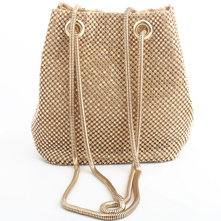 Gold Nova Shoulder Bag. Stylish & elegant gold handbag, a versatile luxury accessory for women.