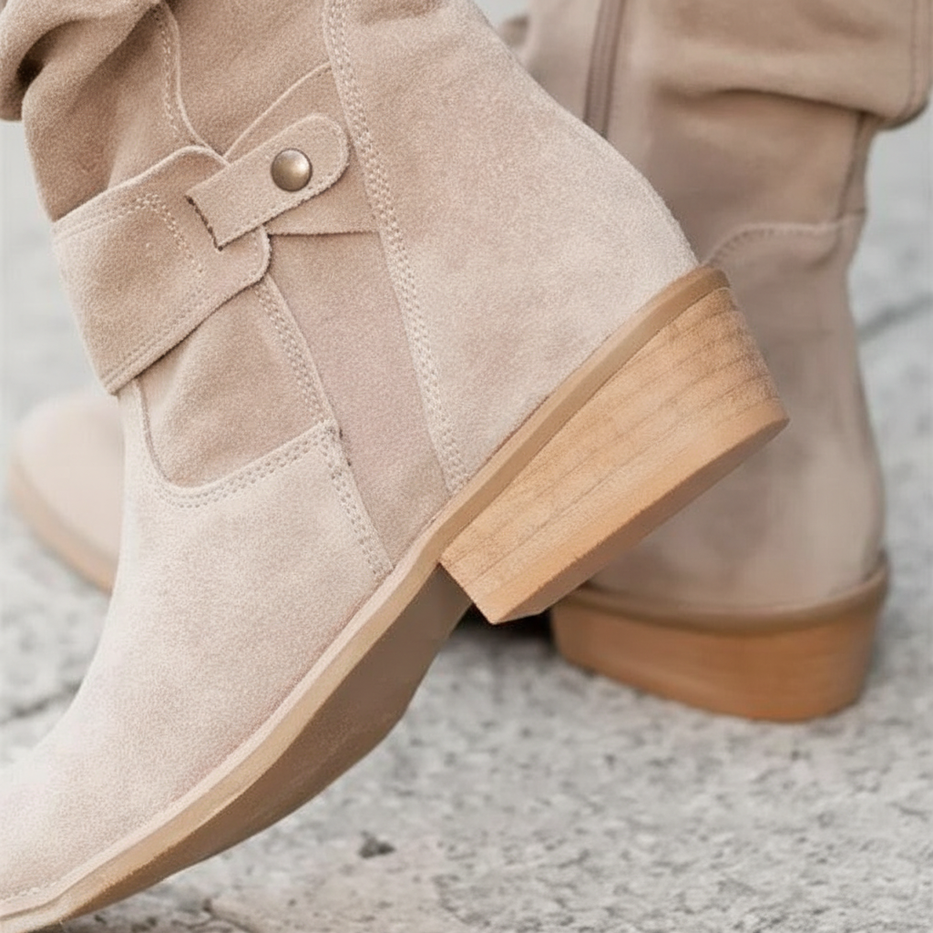 Stylish ladies' footwear: Nova comfort ankle boots in rich suede, perfect for autumn/winter.