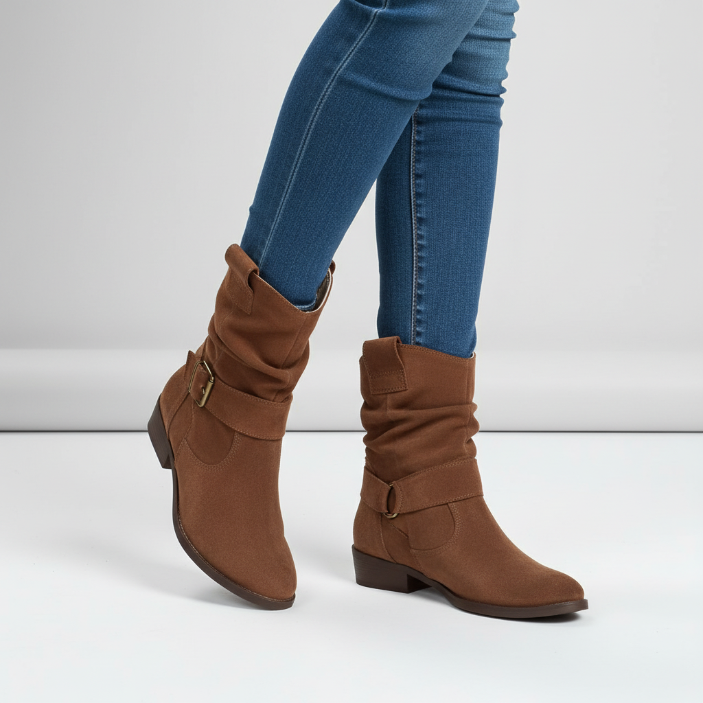 Winter-ready women's Nova ankle boots, soft suede finish, practical zipper, and superior comfort.