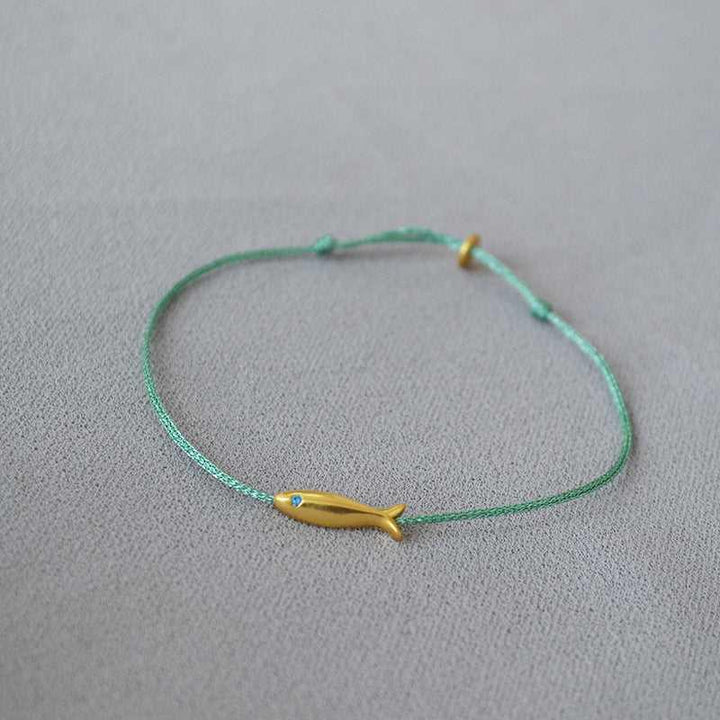 Women's Ocean Dream Livia bracelet with goldfish charm, adjustable, silver-plated, elegant jewelry gift