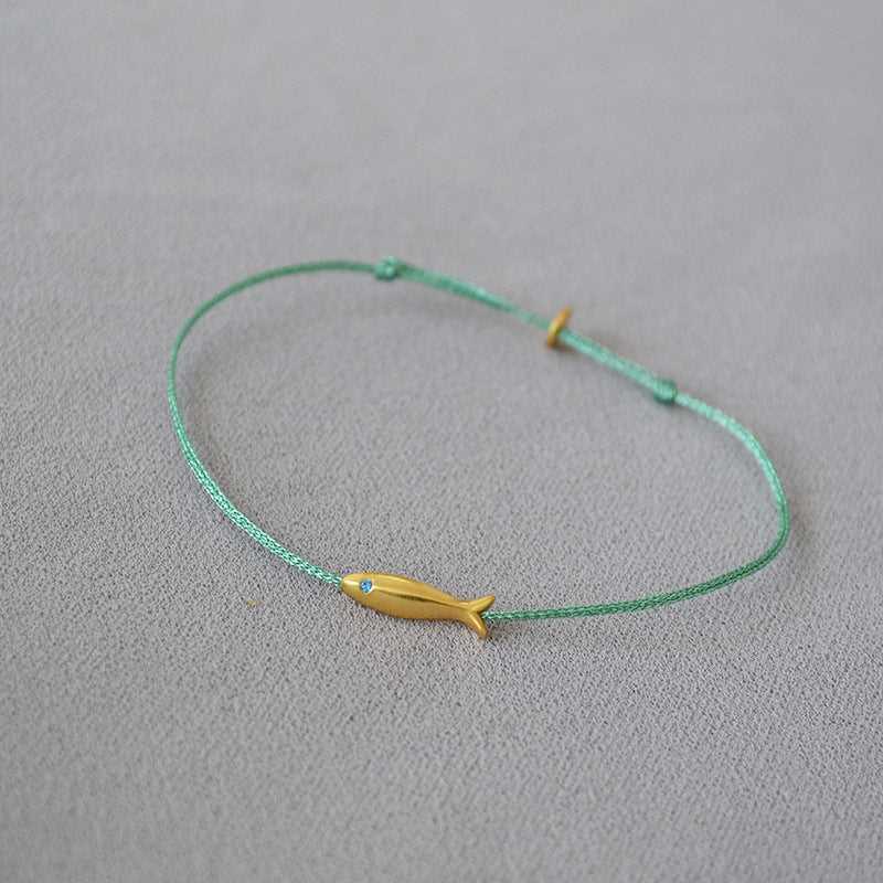 Goldfish charm on a delicate silver bracelet, adjustable, ideal women's jewelry, Ocean Dream collection by Livia