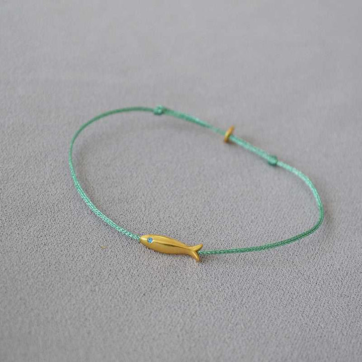 Goldfish charm on a delicate silver bracelet, adjustable, ideal women's jewelry, Ocean Dream collection by Livia