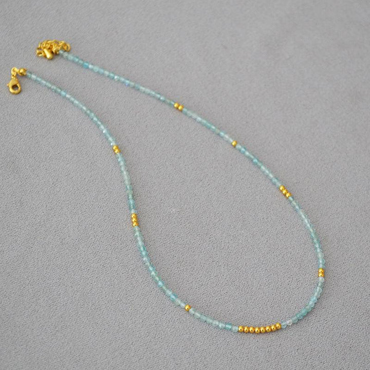 Elegant ocean-themed women's necklace featuring delicate blue beads, perfect for gifts.