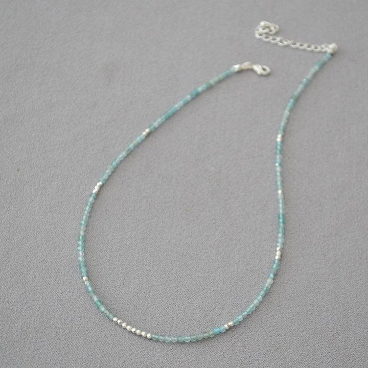 Ocean Whisper women's necklace, a delicate blue bead design, ideal as a gift for her.