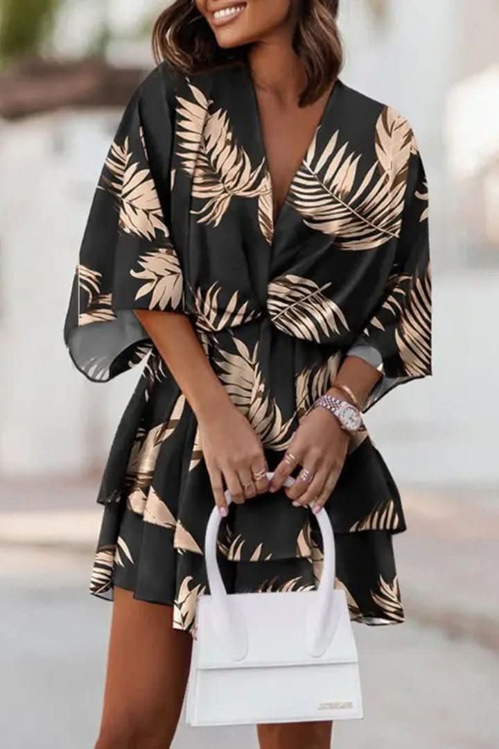 Flowy off-shoulder mini dress for women, ideal as a casual summer dress or festival attire.