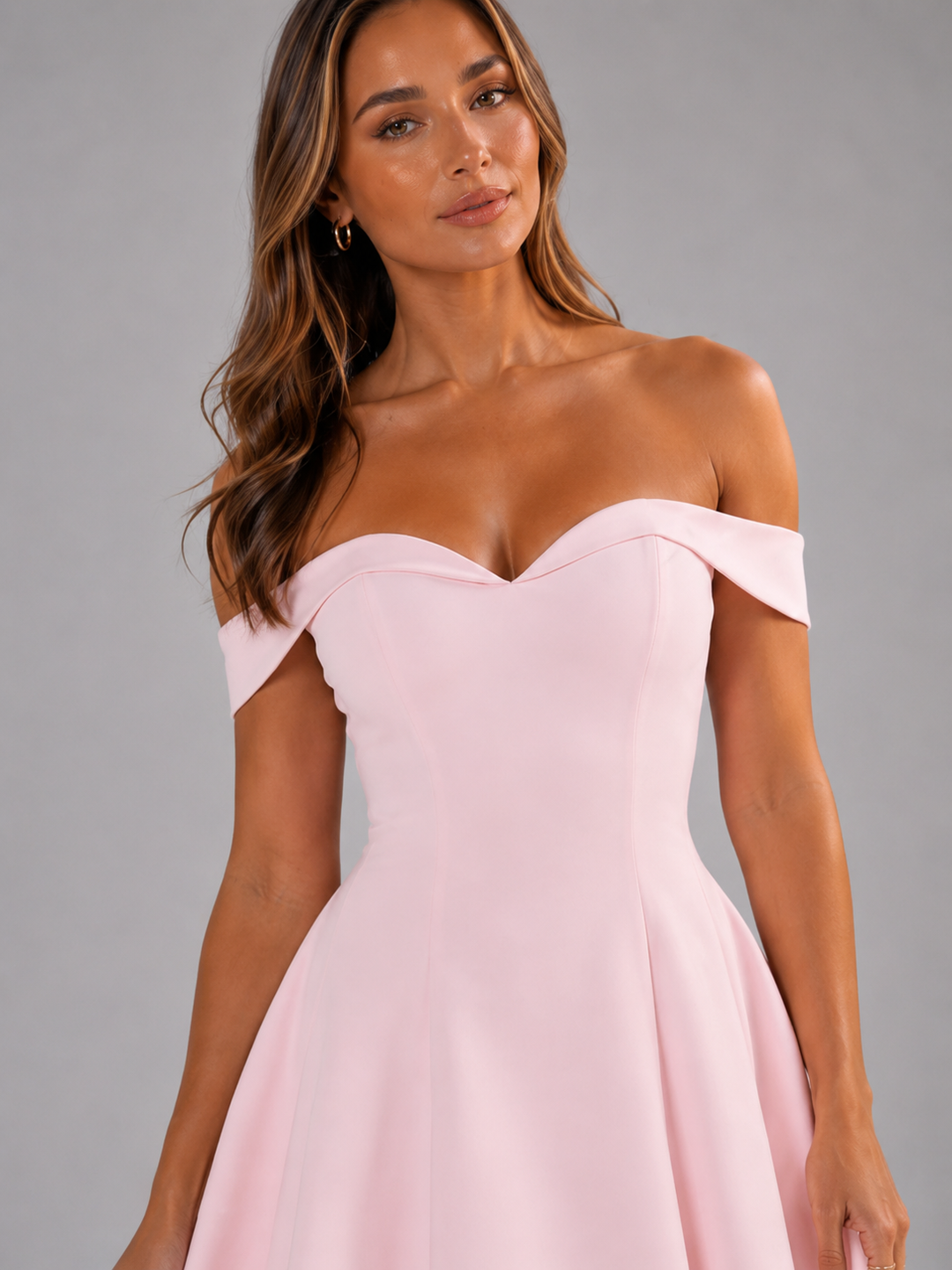 Women's formal short dress: Off-shoulder, sweetheart, A-line mini. Special occasion wear.