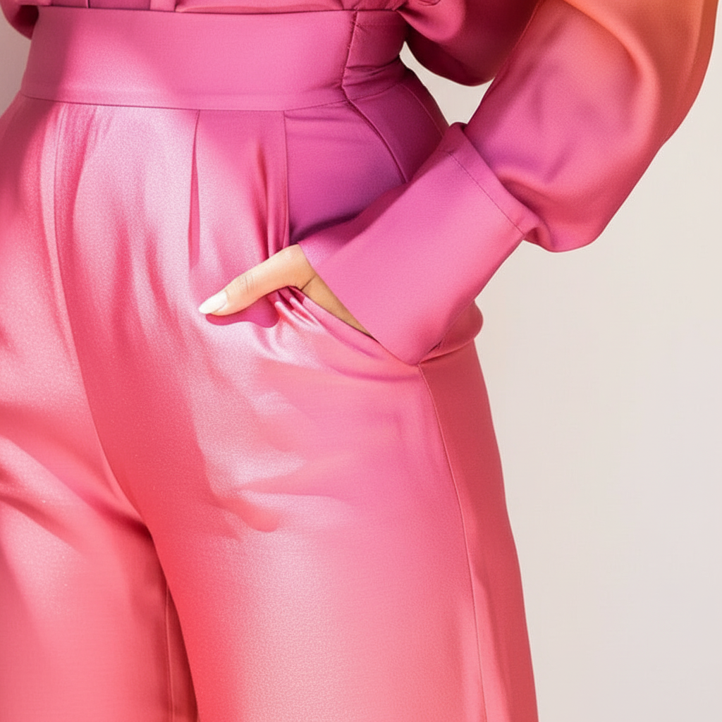 Trendy women's ombre two-piece outfit with gradient colors, perfect for casual chic.