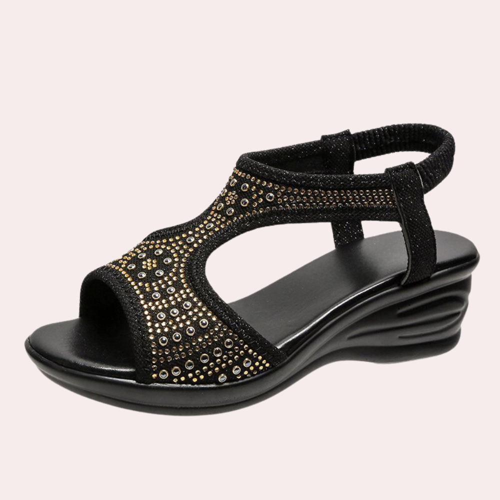 Versatile women's open-front platform wedge sandals, ideal for summer outings with elegant design.