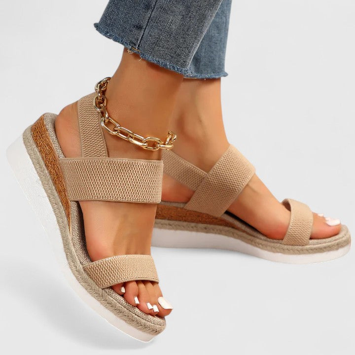 Orthopedic wedge sandals for women, offering arch support & plantar fasciitis relief. Ideal for summer comfort.