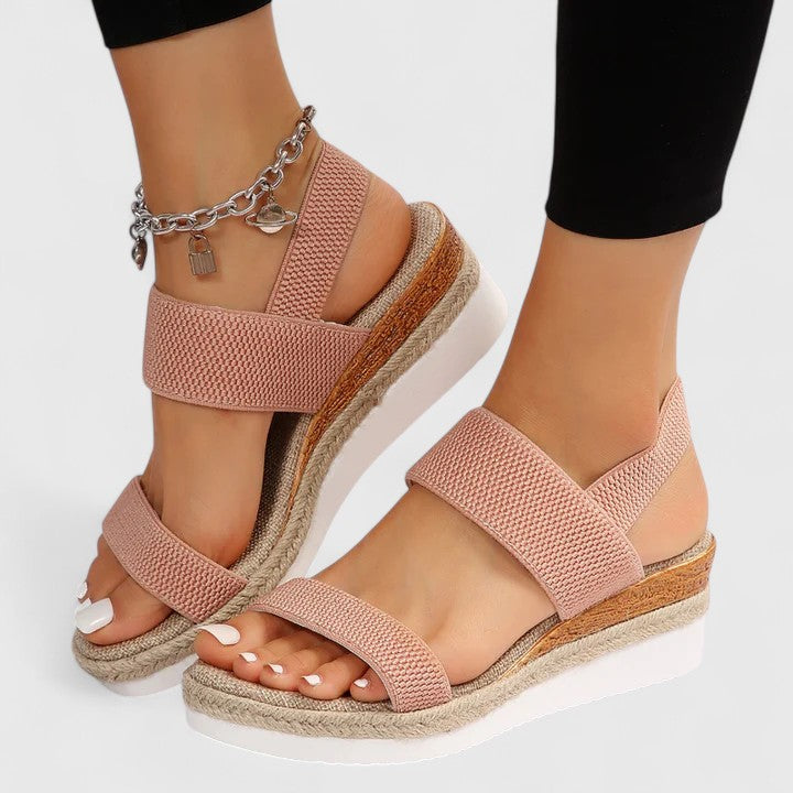 Ultra-comfortable women's open-toe orthopedic wedge sandals. Great arch support & foot pain relief for daily wear.