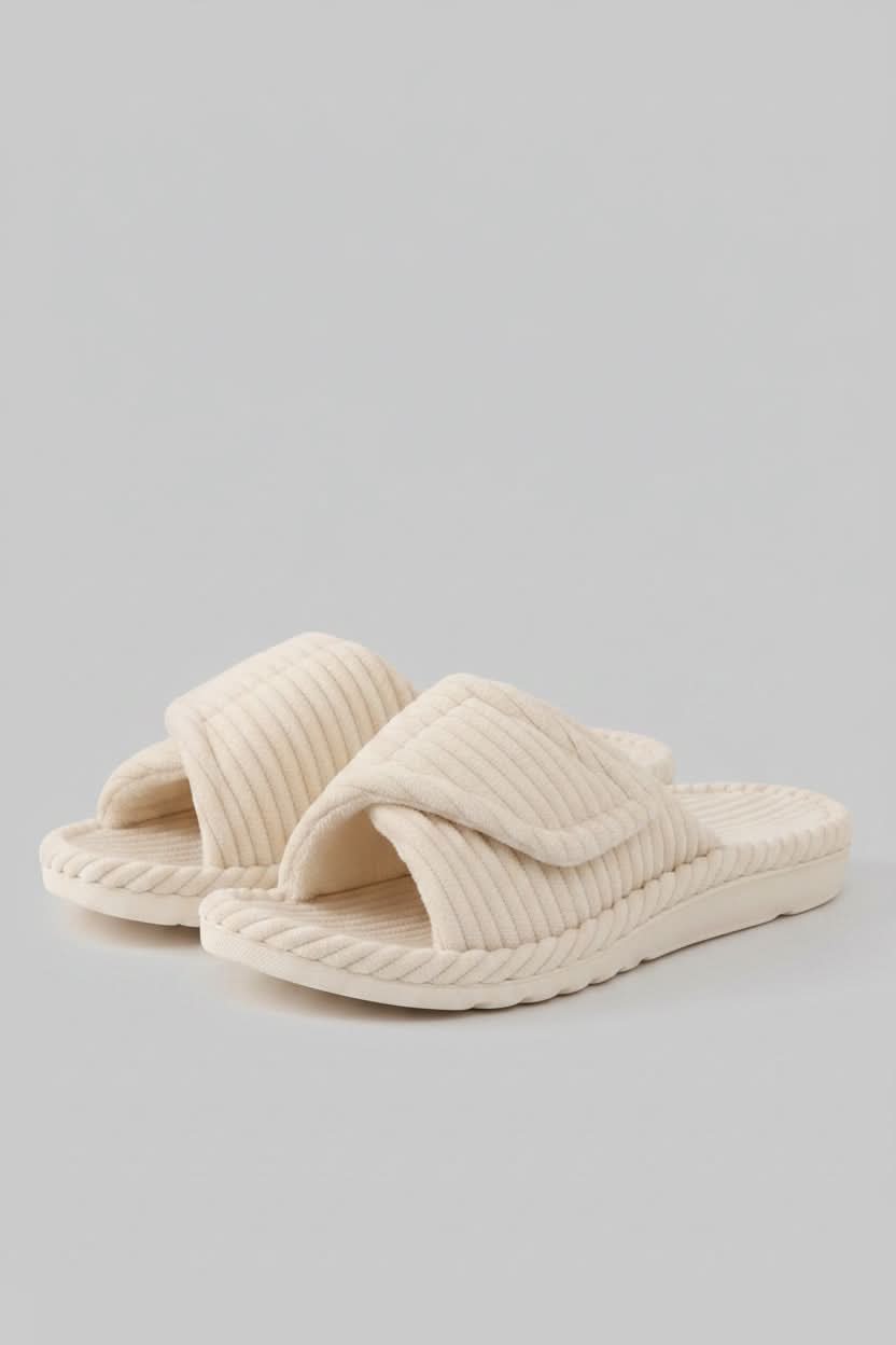 Lightweight slip-on women's wedge sandals, featuring open toe and foot arch support for everyday comfort.