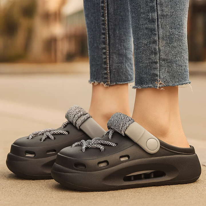 All-day comfort & style: women's Orbit Laced Clogs, perfect for walking or everyday wear.