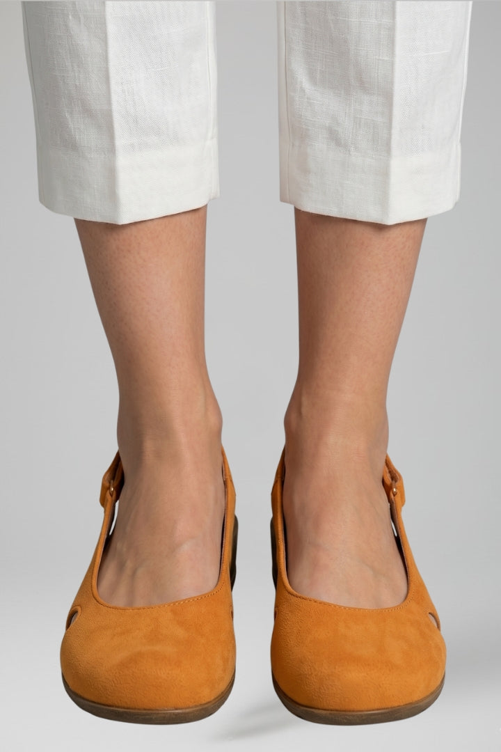 Side view of women's adjustable strap orthopaedic sandals, great for walking & daily comfort.