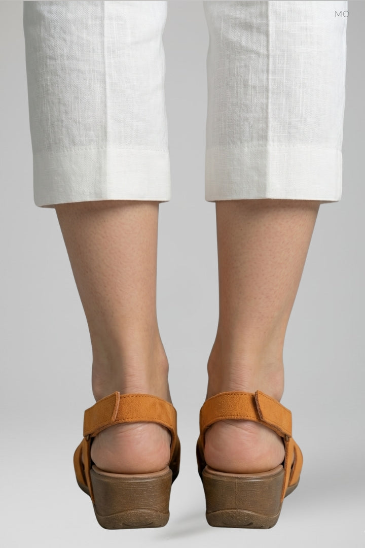 Durable sole of women's orthopaedic walking sandals, designed for grip & cushioned support.