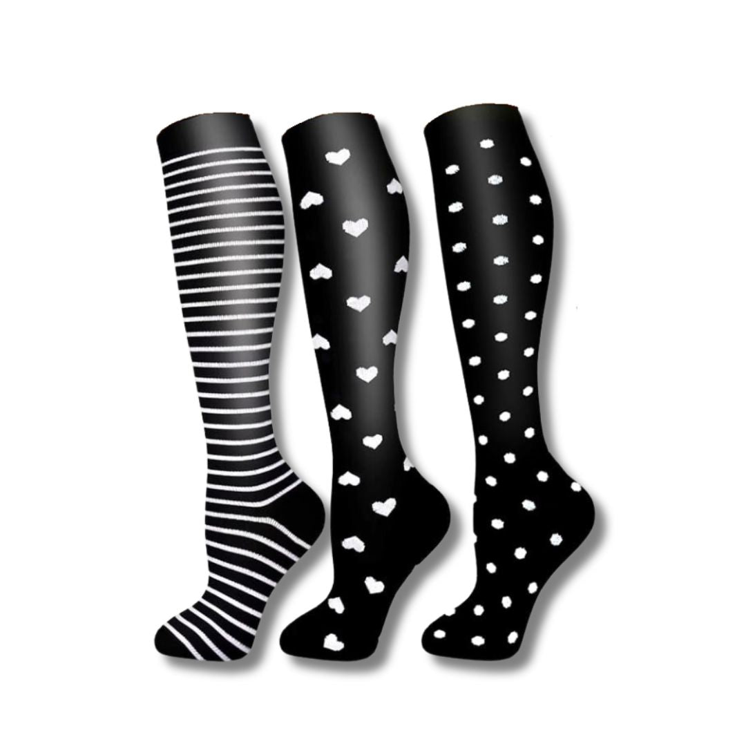 Women's orthopaedic compression socks for daily leg relief, support & comfort.