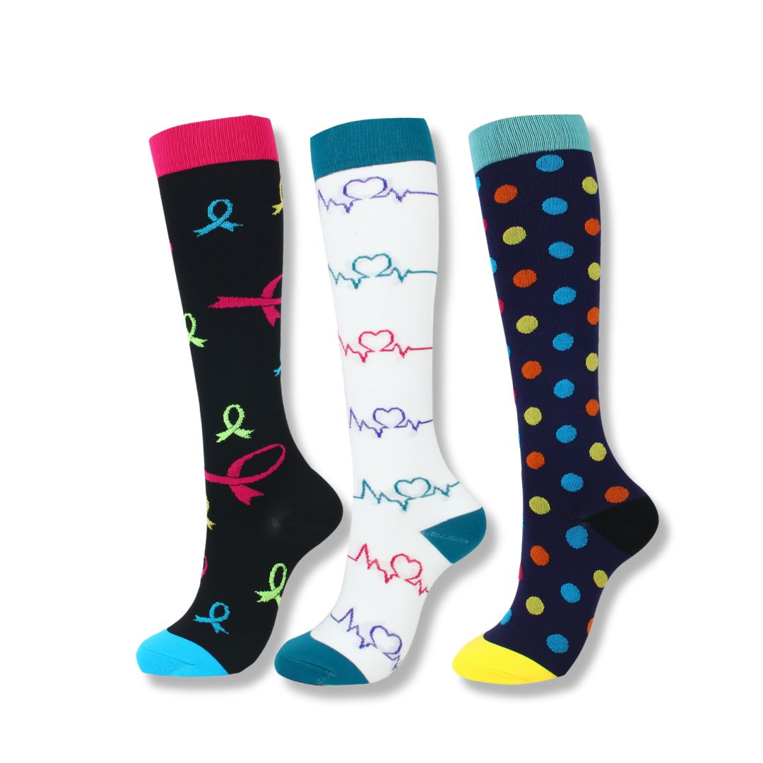Daily wear women's compression socks, providing continuous leg support & wellness benefits.