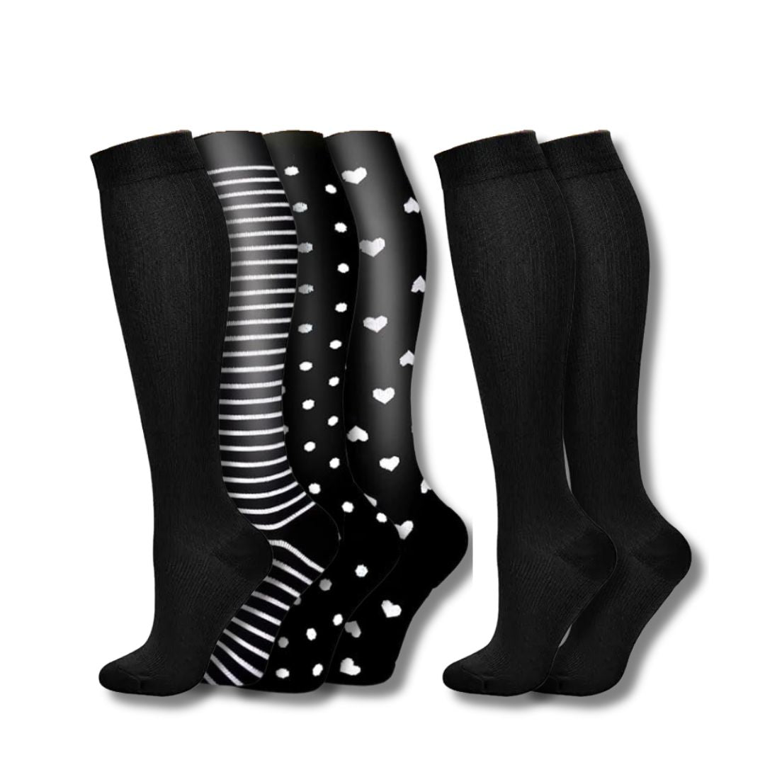 Women's orthopaedic compression socks for effective relief from leg fatigue & discomfort.