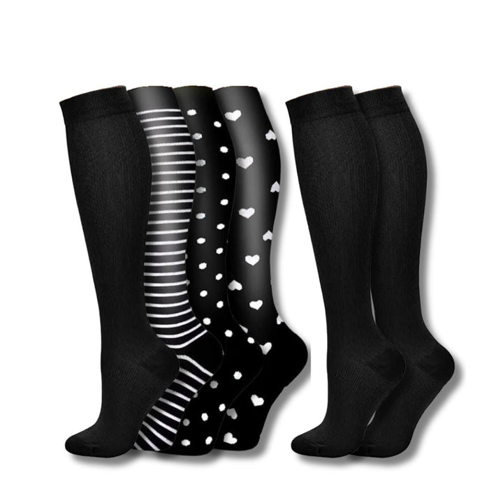 Women's orthopaedic compression socks for effective relief from leg fatigue & discomfort.