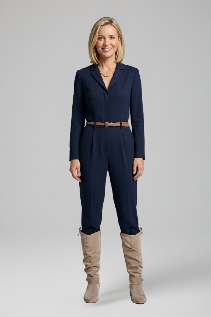 Stylish women's knee-high fashion boots with side zipper, ideal for fall/winter outfits. Comfortable & round toe.