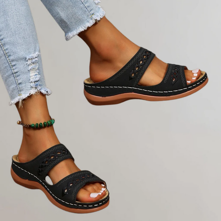 Women's comfortable summer sandals, orthopaedic design with arch support for foot comfort & style.