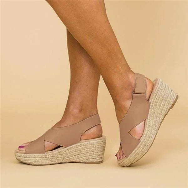 Women's orthopaedic wedge espadrilles for all-day comfort and foot support.