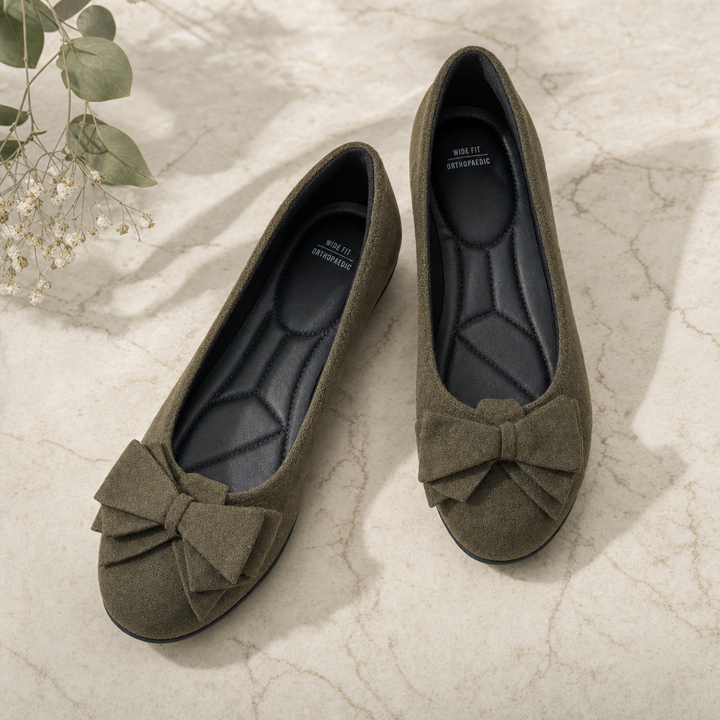 Comfortable women's orthopaedic flats; perfect wide fit for all-day support.