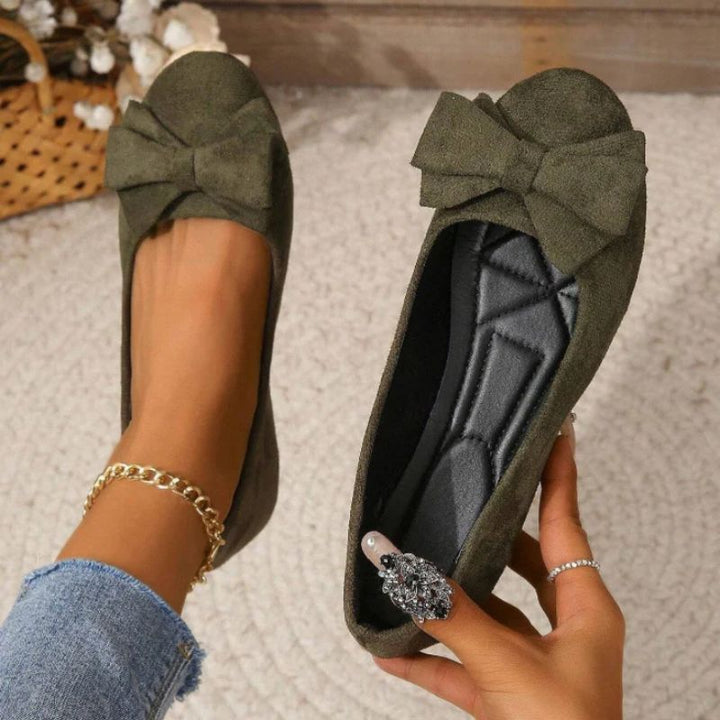 Supportive wide fit women's ballet flats, designed for orthopaedic comfort.