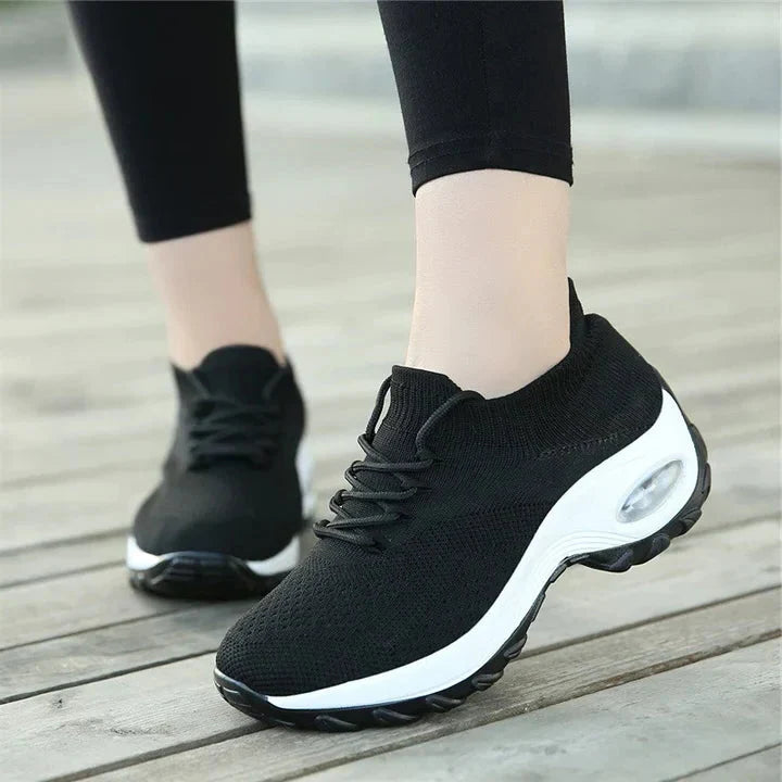 Ergonomic women's orthopedic walking shoes with air cushion & arch support for daily comfort & stability.