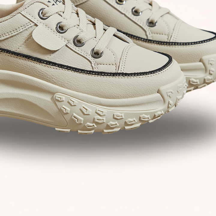 Betty women's comfort orthopedic sneakers, side view showing synthetic leather upper and cushioning